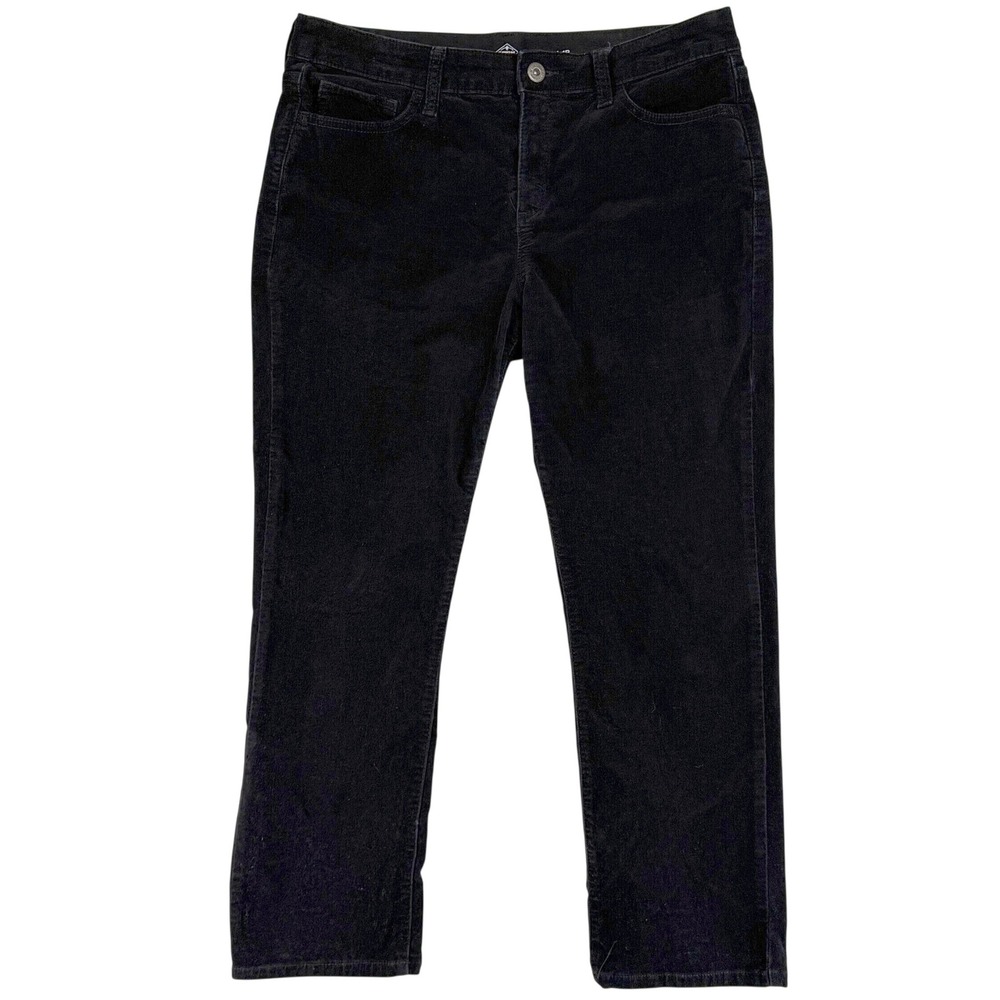 St. John's Bay 14P Straight Leg Black Corduroy Pants Petite Soft Casual Classic